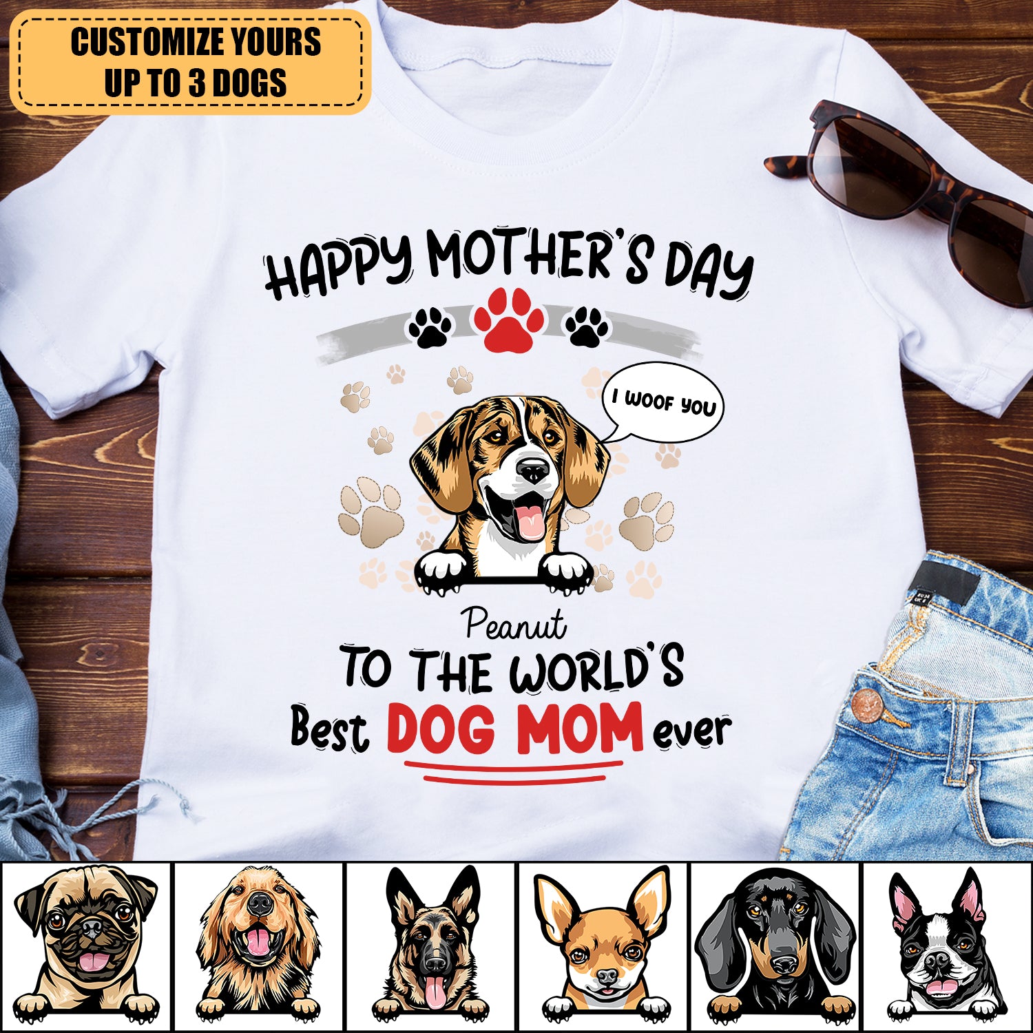 Gift For Mother Dog Personalized Shirt, Mother’s Day Gift for Dog Lovers, Dog Dad, Dog Mom