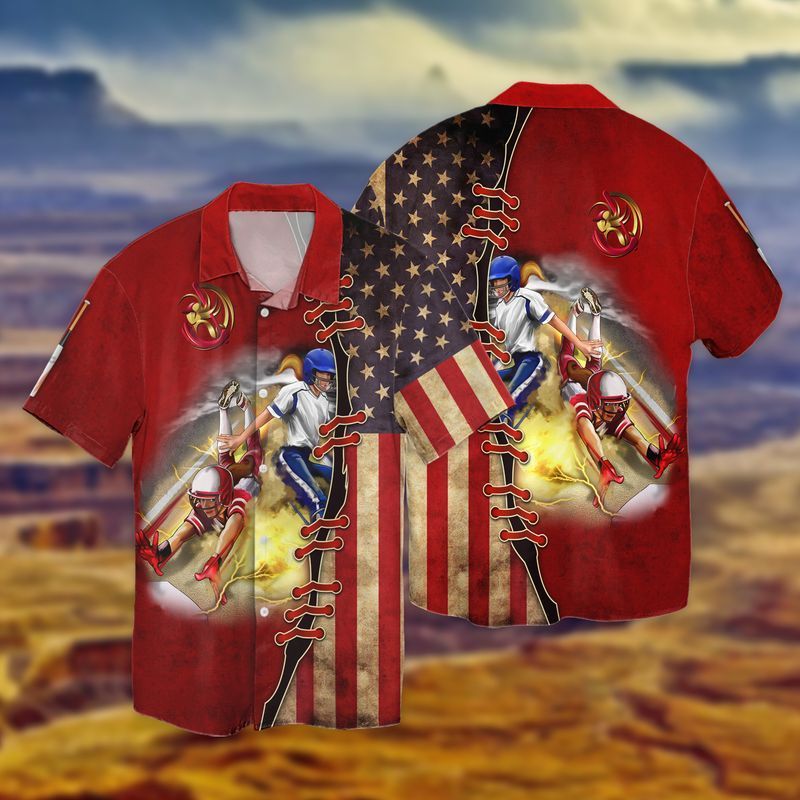 4th Of July Independence Day American Flag Baseball Hawaiian Shirt