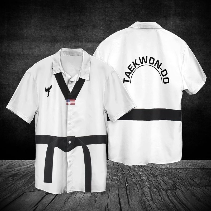 4th Of July Independence Day Taekwondo Black Belt Hawaiian Shirt