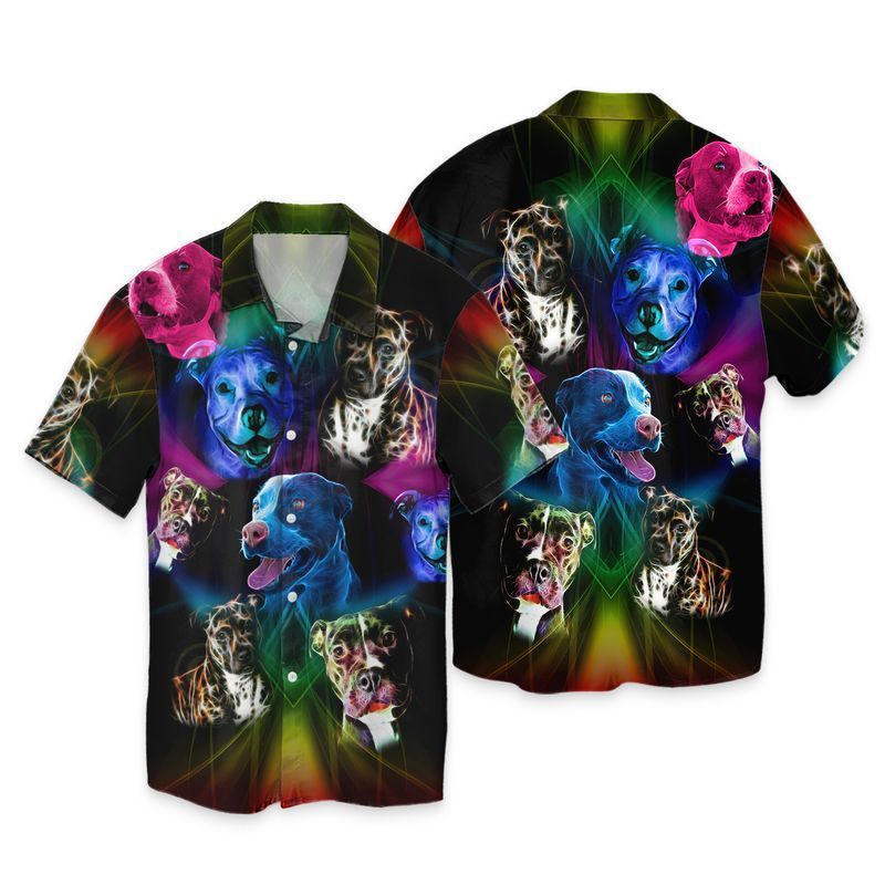 Abstract Pitbull Hawaiian Shirt